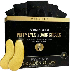 Golden Glow Under Eye Patches 20 Pairs Puffy Eyes Dark Circles Wrinkles NEW